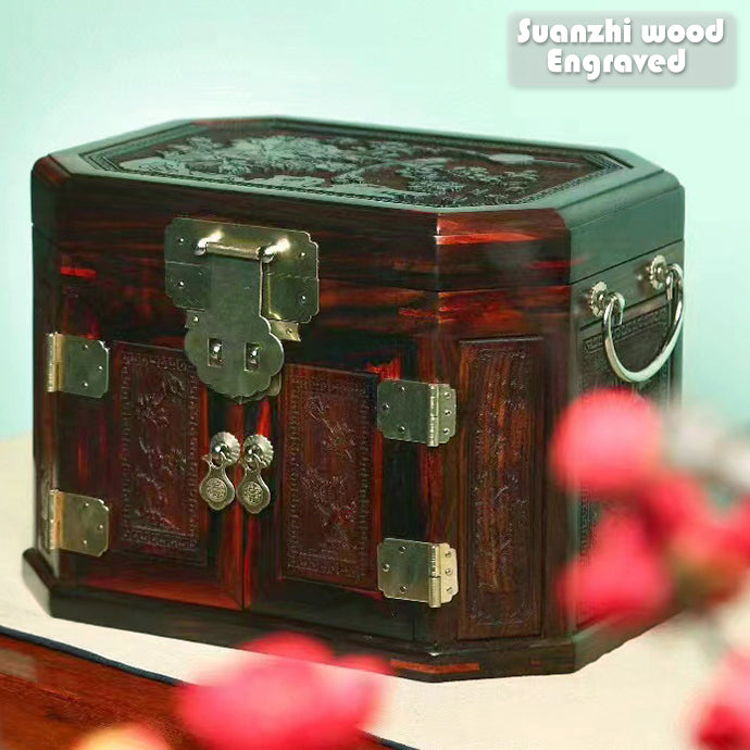 Octagonal Jewelry Box - Handmade from Natural Rosewood