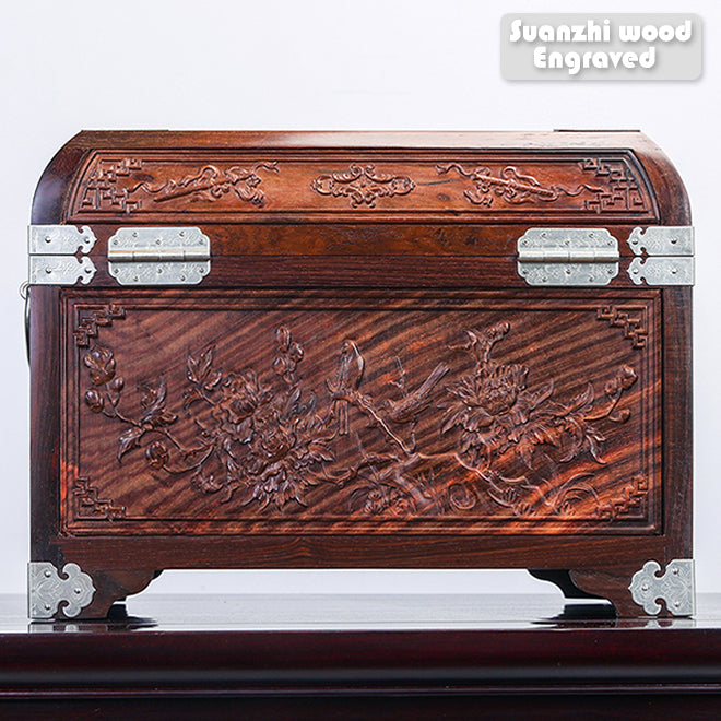 Handcrafted Jewelry Box - Made of Natural Rosewood