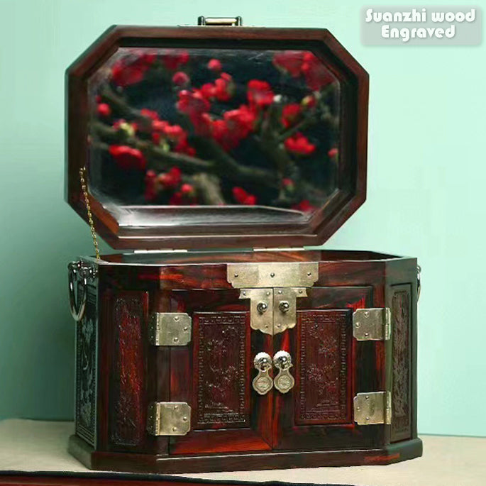 Octagonal Jewelry Box - Handmade from Natural Rosewood