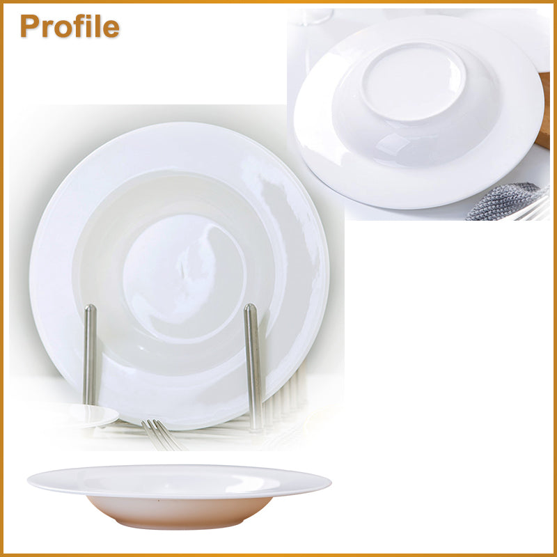 Bone China Dinnerware - Straw Hat Plate in Creamy White