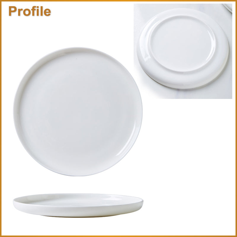 Bone China Dinnerware - Flat Plate in Creamy White