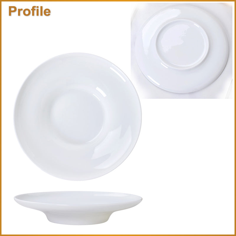 Bone China Dinnerware - Concave Plate in Creamy White