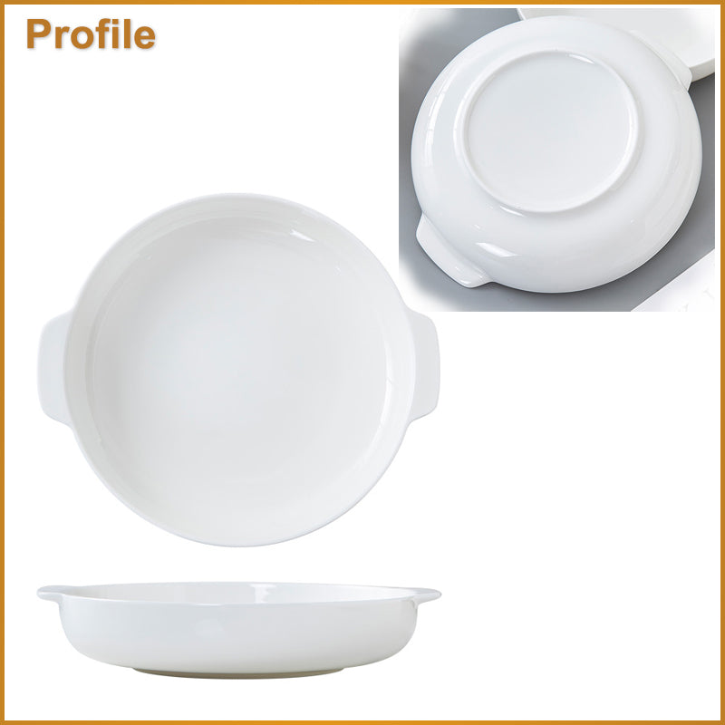 Bone China Dinnerware - Earred Dish in Creamy White