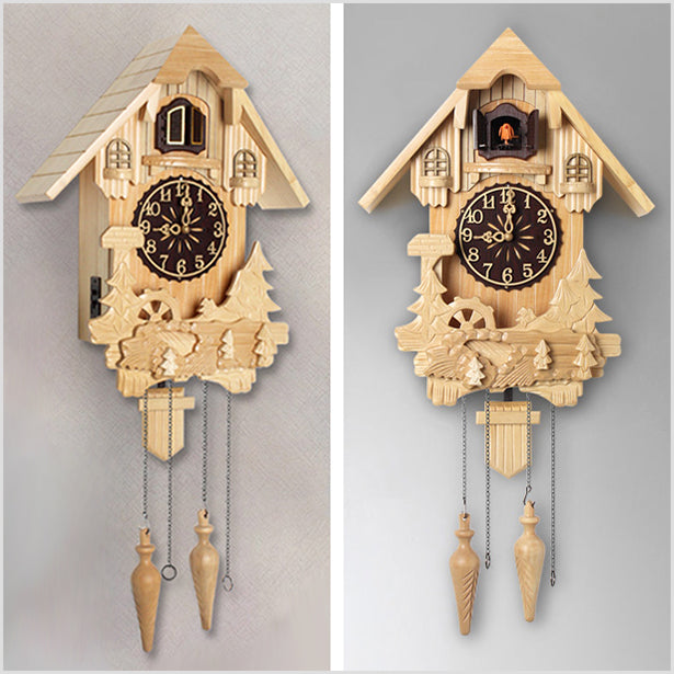 30" Cuckoo Clock of Natural Wood - Bird Chirping