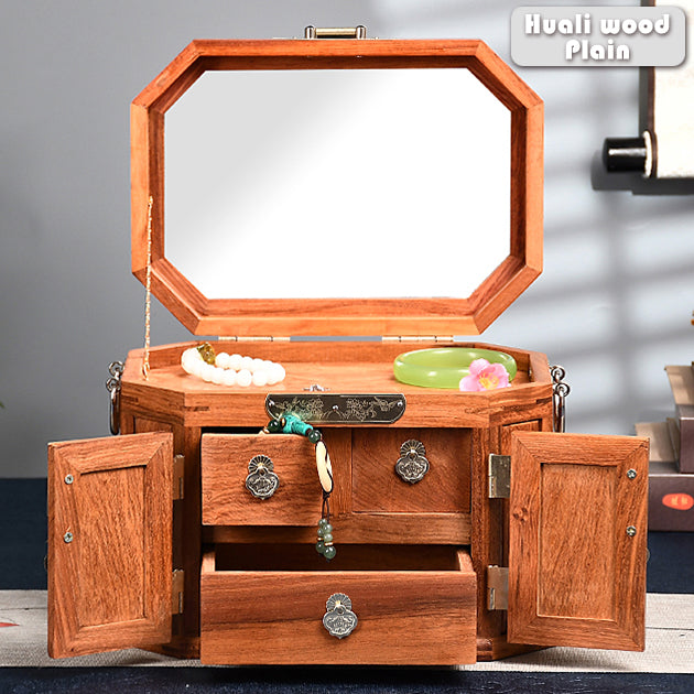 Octagonal Jewelry Box - Handmade from Natural Rosewood