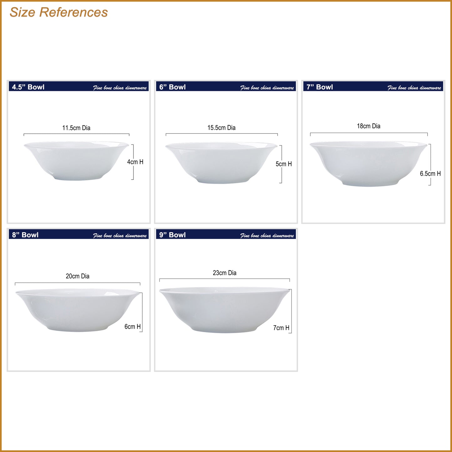 Bone China Tableware - Serving Bowl with Wide Mouth