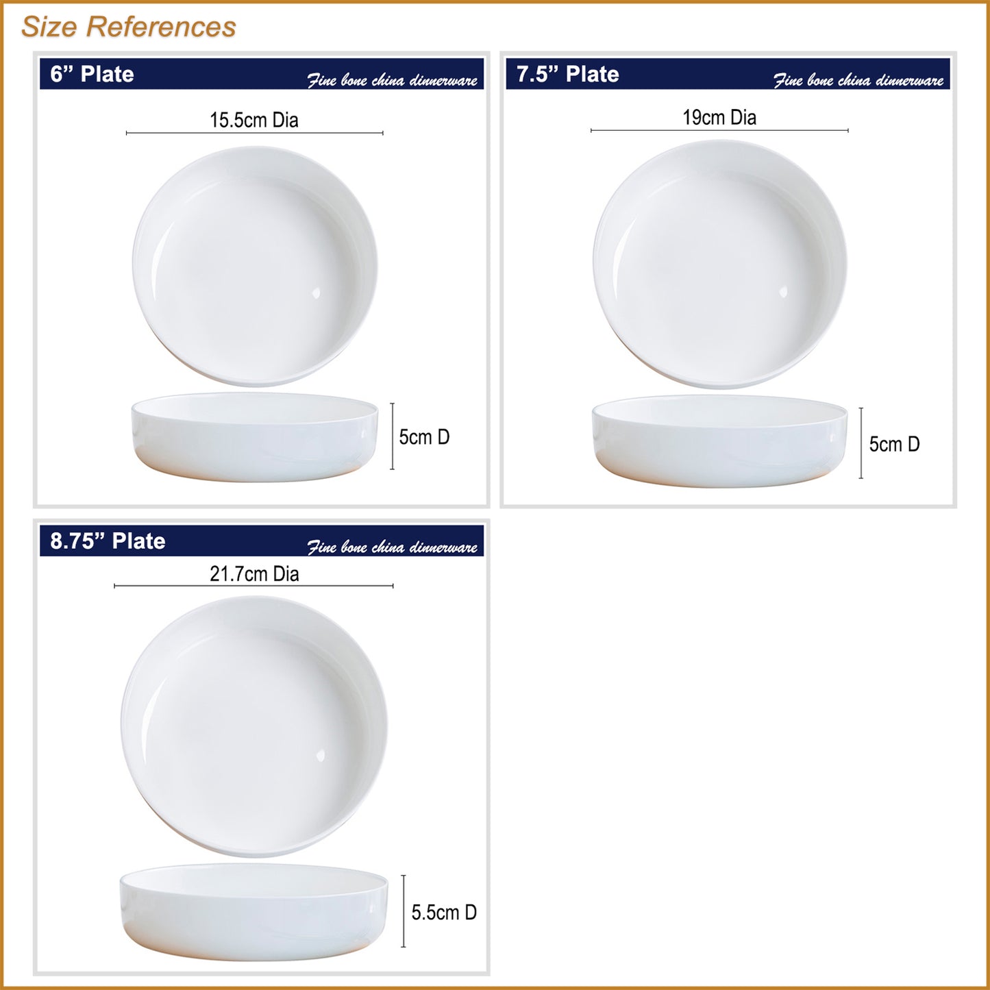 Bone China Dinnerware - Round Plate in Creamy White