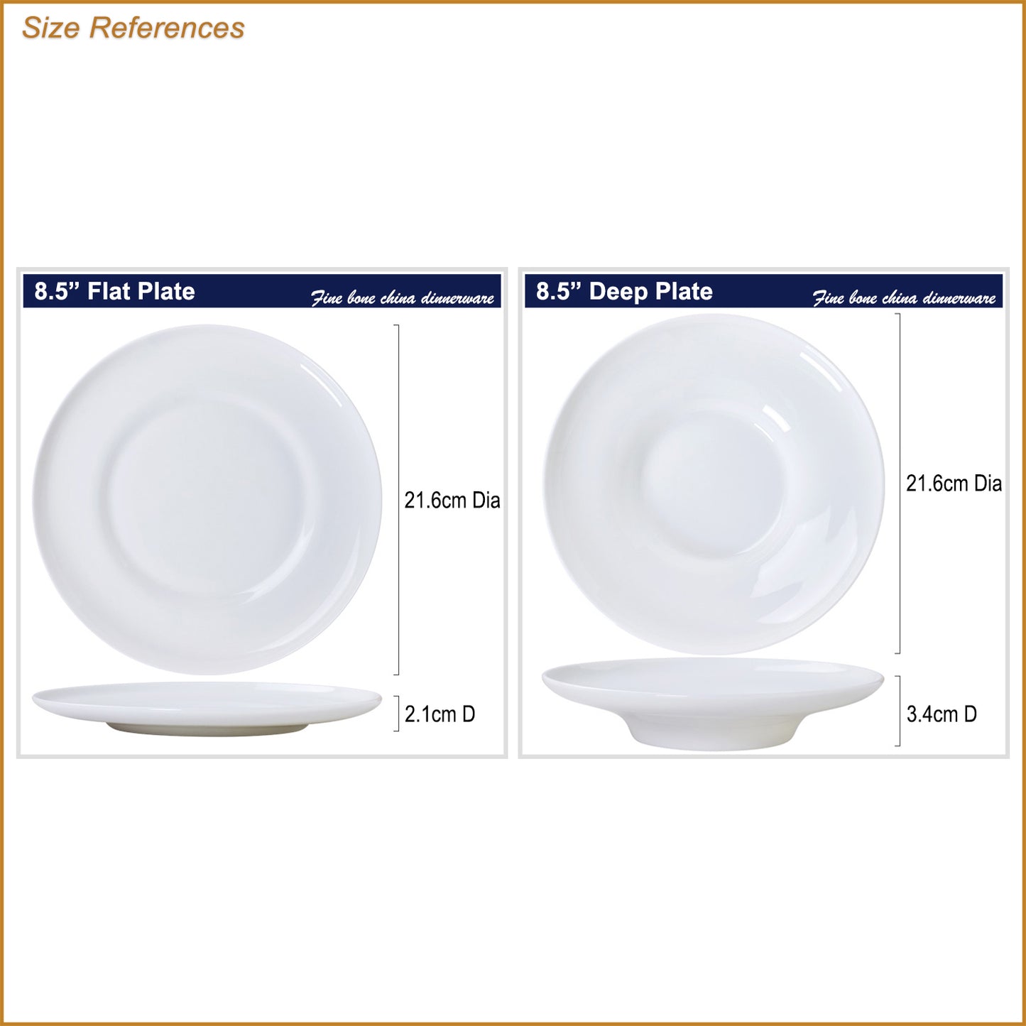 Bone China Dinnerware - Concave Plate in Creamy White