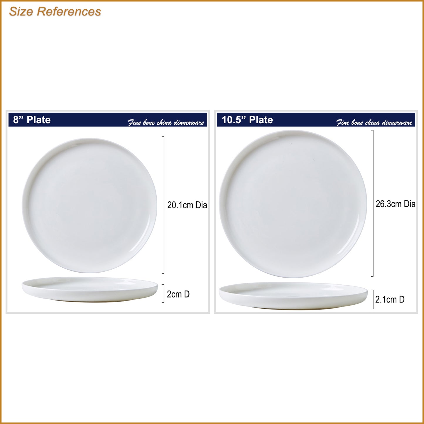 Bone China Dinnerware - Flat Plate in Creamy White