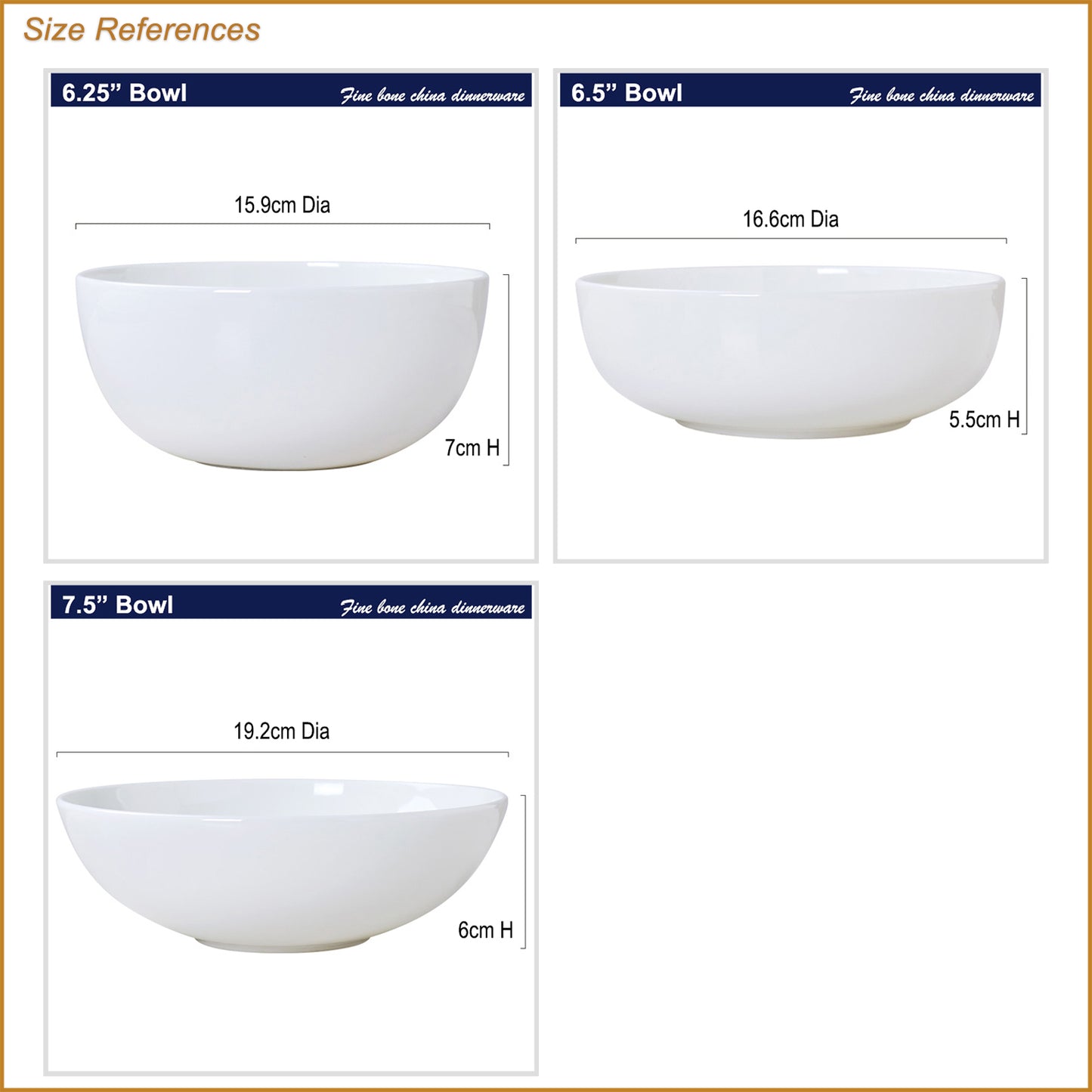 Bone China Tableware - Round Bowl in Creamy White