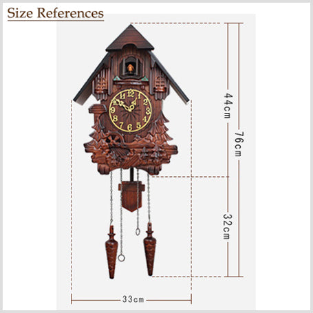 30" Cuckoo Clock of Natural Wood - Bird Chirping