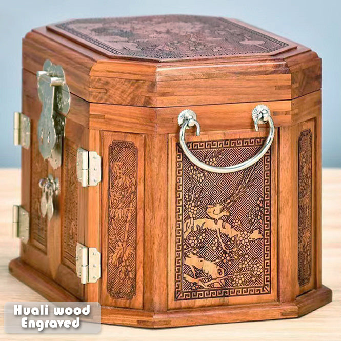 Octagonal Jewelry Box - Handmade from Natural Rosewood