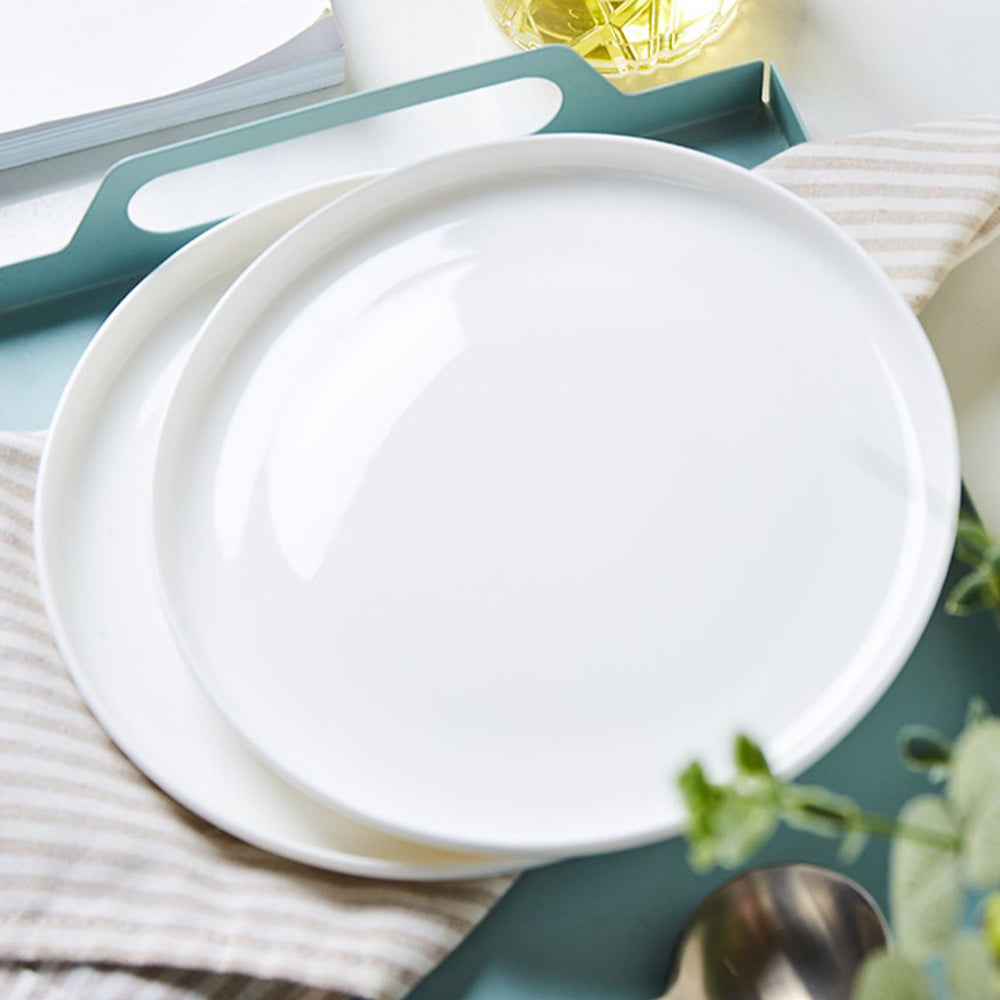 Bone China Dinnerware - Flat Plate in Creamy White