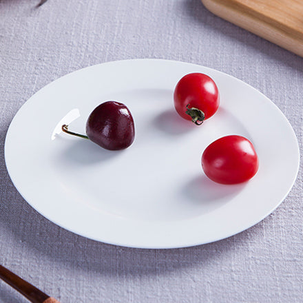 Bone China Flat Plate - Creamy Snow White