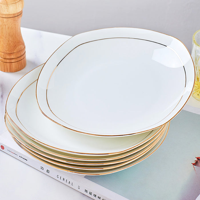 Bone China Deep Plate - Square with Curved Edge