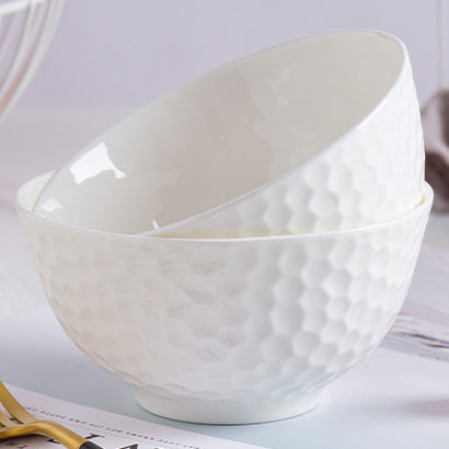 Bone China Round Bowl - Golf Shaped Surface