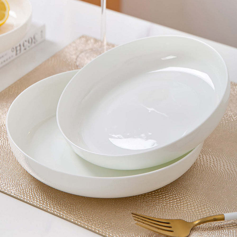 Bone China Salad Plate - Creamy Snow White