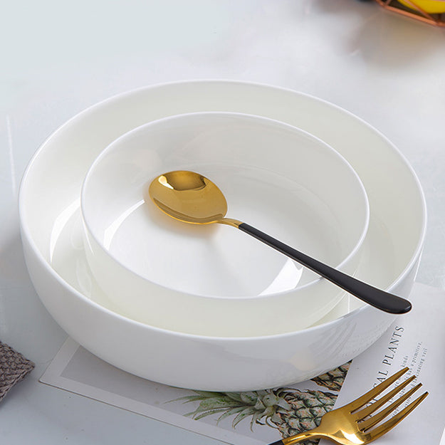 Bone China Dinnerware - Round Plate in Creamy White