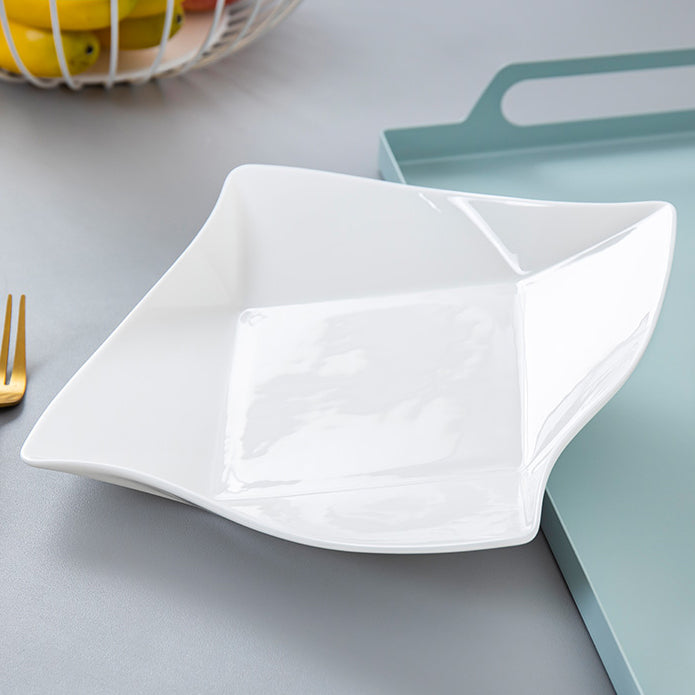 Bone China Dinnerware - Origami Plate in Creamy White