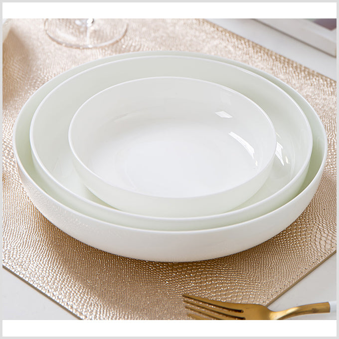 Bone China Salad Plate - Creamy Snow White