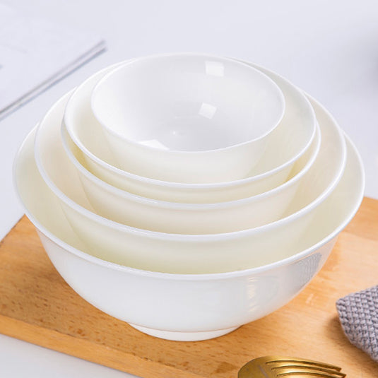 Bone China Round Bowl - Cream White with Foot