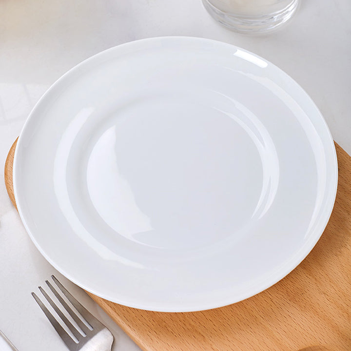 Bone China Dinnerware - Concave Plate in Creamy White