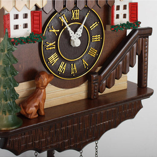 26" Handcrafted Wooden Cuckoo Clock - Bird Chirping on Hour