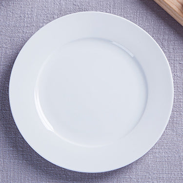 Bone China Flat Plate - Creamy Snow White