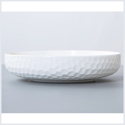 Bone China Round Plate - Golf Shaped Surface