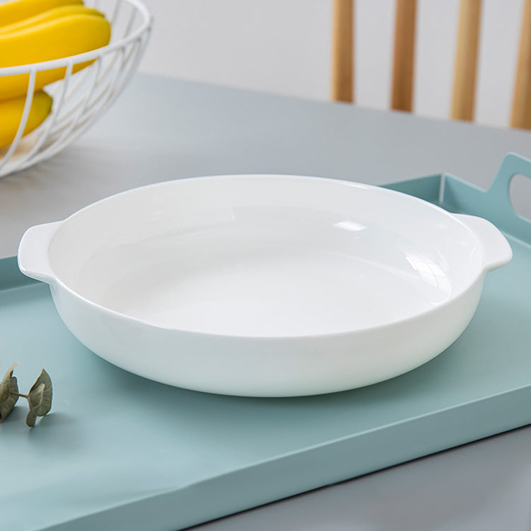 Bone China Dinnerware - Earred Dish in Creamy White