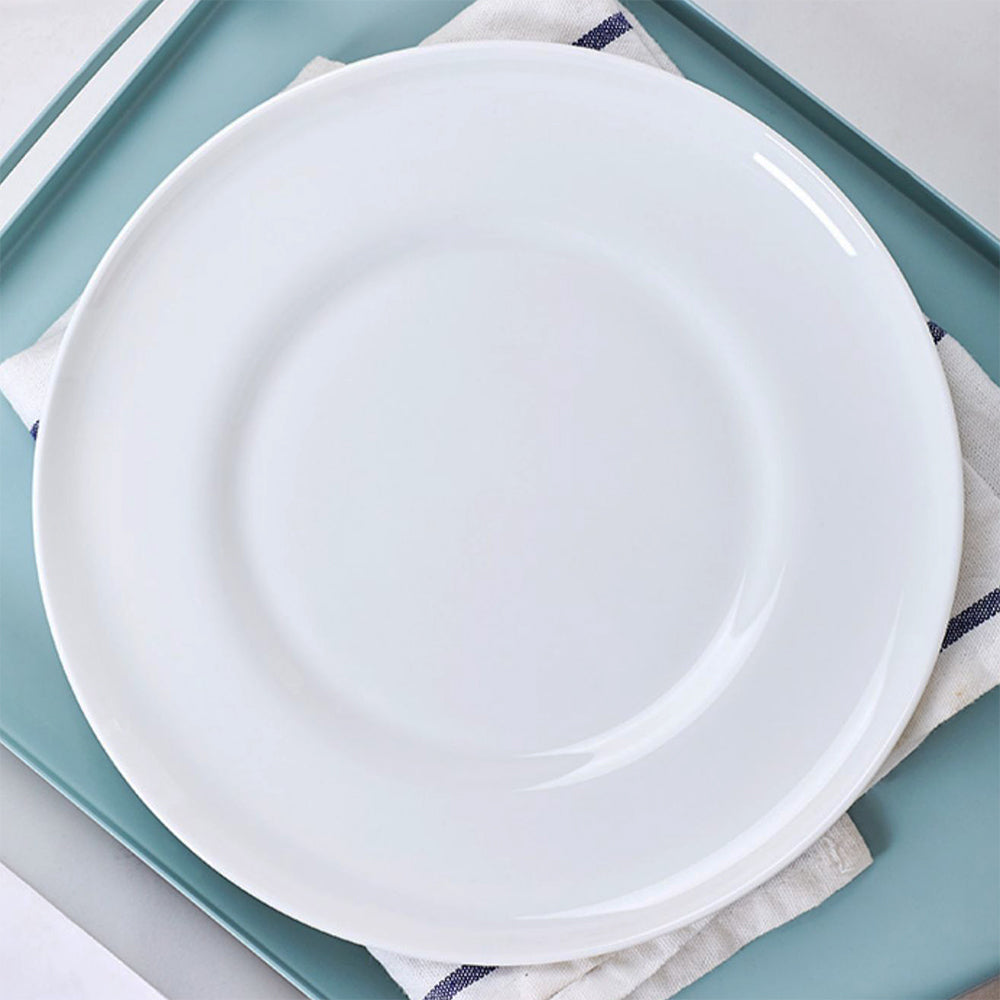 Bone China Dinnerware - Concave Plate in Creamy White