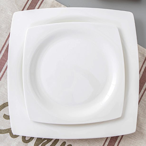 Bone China Dinnerware - Square Plate & Concave Circle