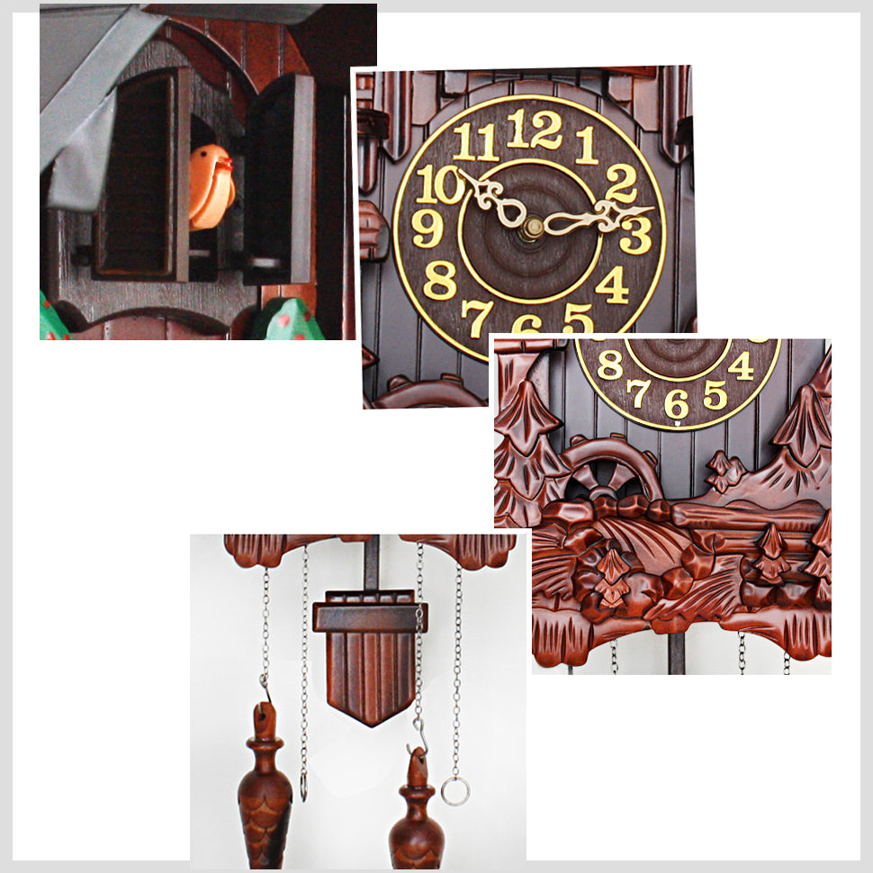 30" Cuckoo Clock of Natural Wood - Bird Chirping