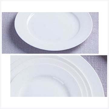 Bone China Flat Plate - Creamy Snow White