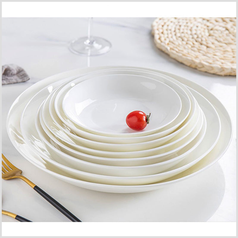 Bone China Dinnerware - Soup Plate in Creamy White