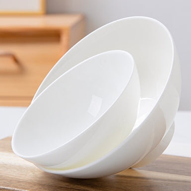 Bone China Wide Mouth Bowl - Cream White with Foot