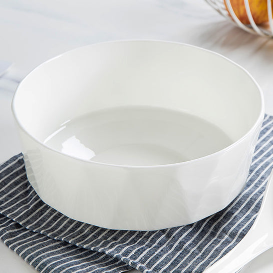 Bone China Tableware - Octagon Bowl in Creamy White