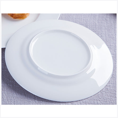 Bone China Flat Plate - Creamy Snow White