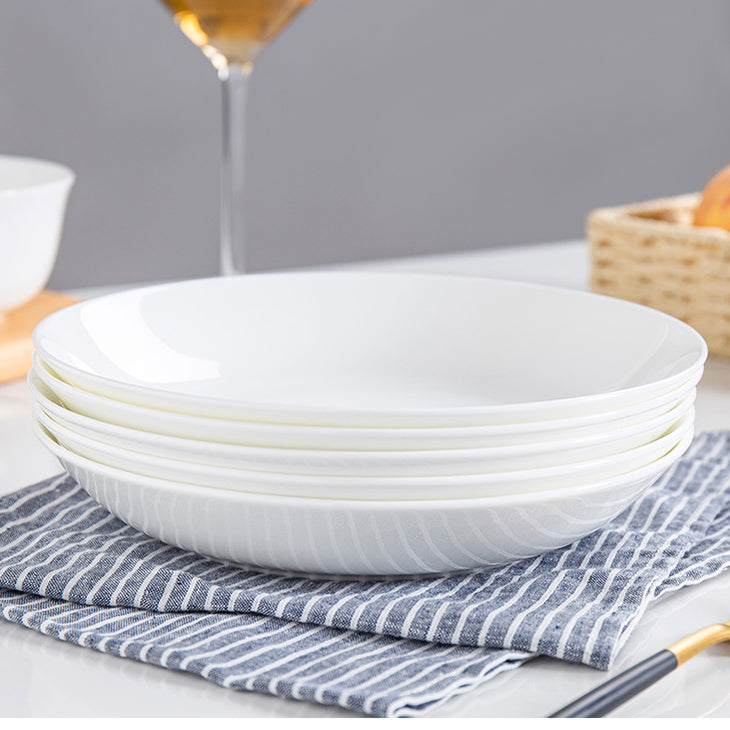 Bone China Dinnerware - Soup Plate in Creamy White