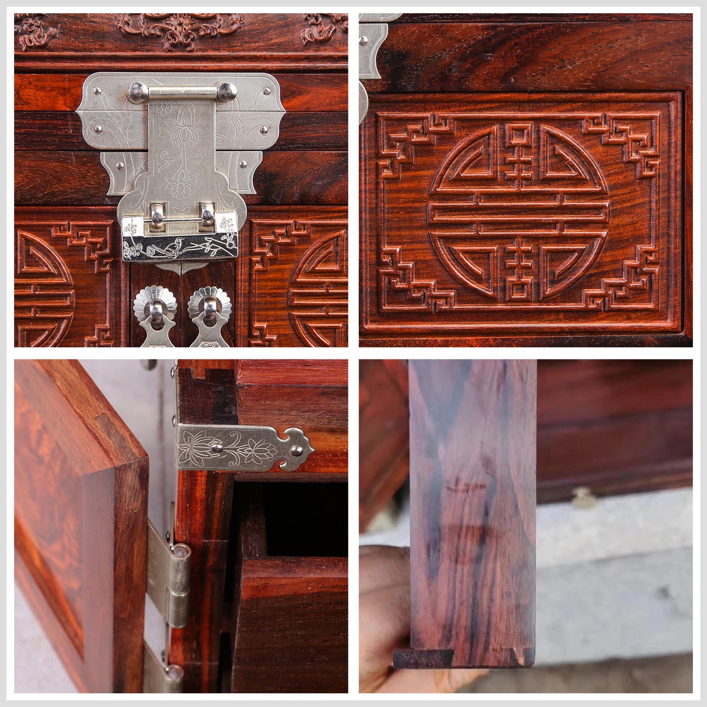 Handcrafted Jewelry Box - Made of Natural Rosewood