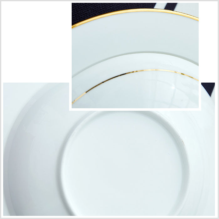 Bone China Steam Soup Bowl W/ Lid - Gold Rimmed