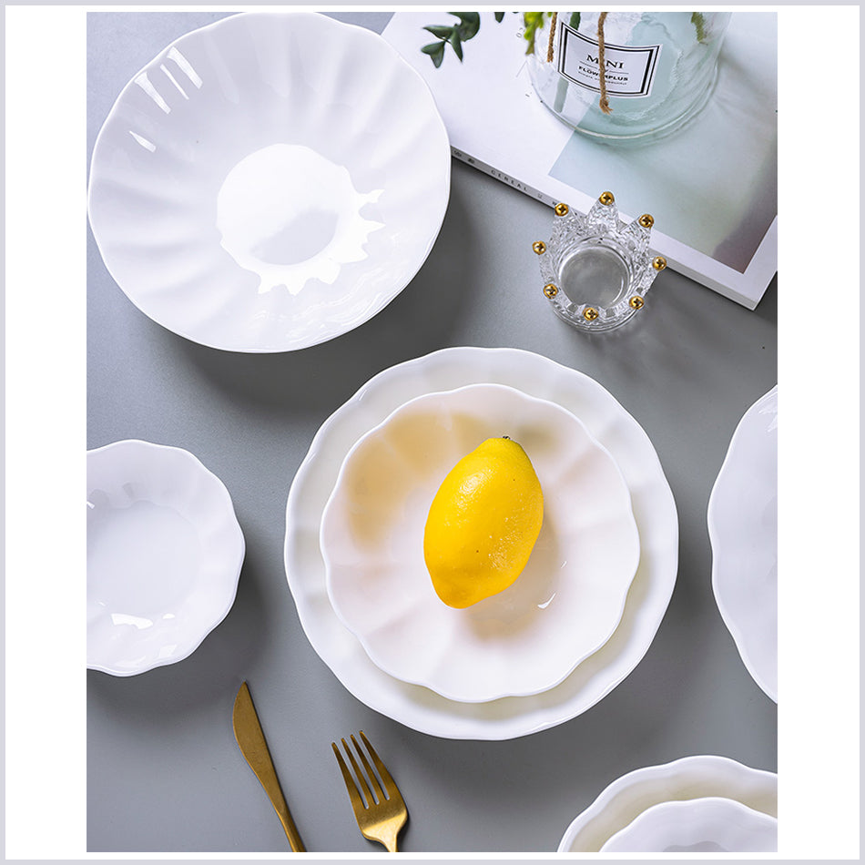 Bone China Tableware - Pumpkin Bowl in Creamy White