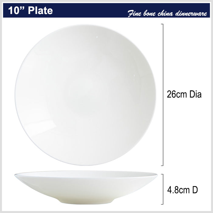 Bone China Dinnerware - Deep Plate in Creamy White