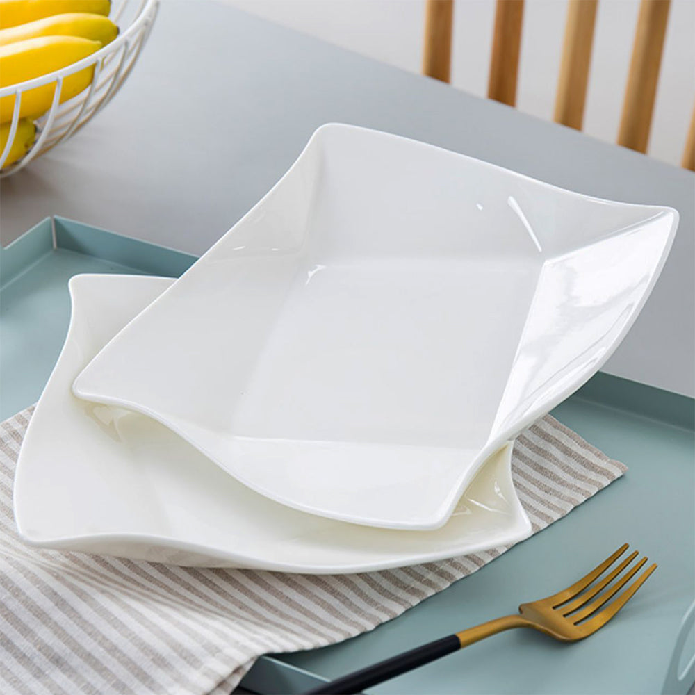 Bone China Dinnerware - Origami Plate in Creamy White