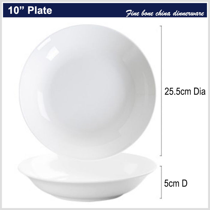 Bone China Dinnerware - Soup Plate in Creamy White