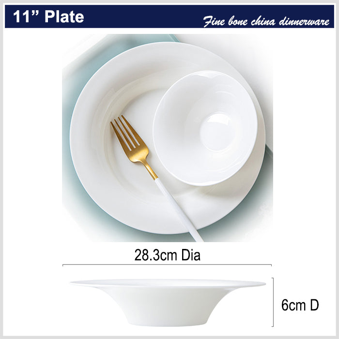 Bone China Horn Shaped Plate - in Creamy White