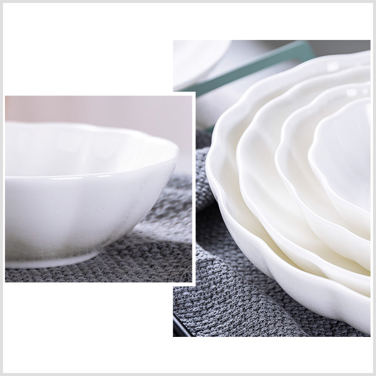 Bone China Tableware - Pumpkin Bowl in Creamy White