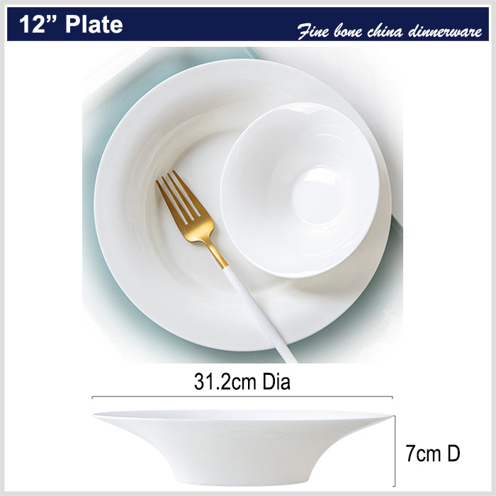 Bone China Horn Shaped Plate - in Creamy White