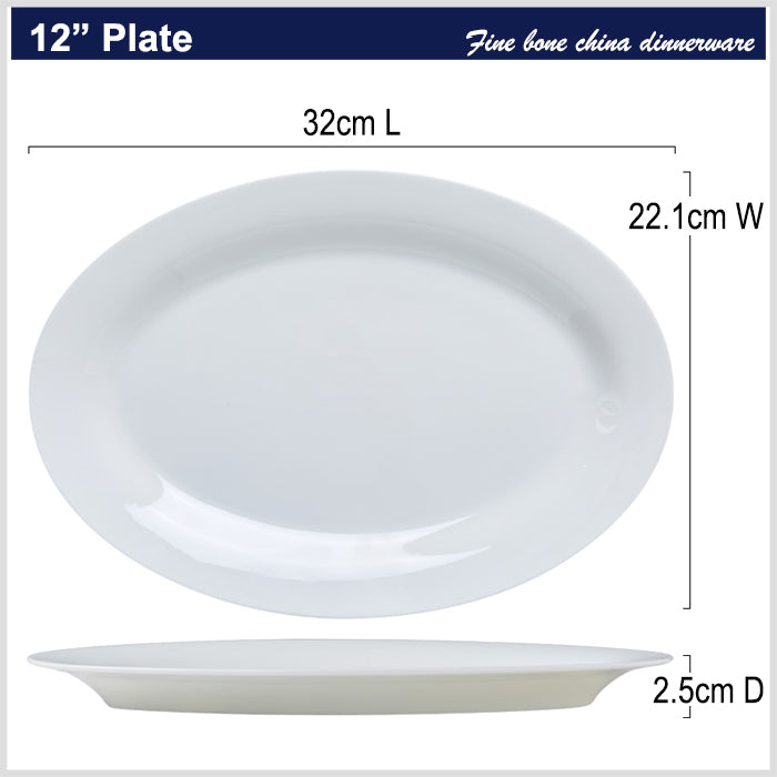 Bone China Fish Platter - Ellipse Shaped