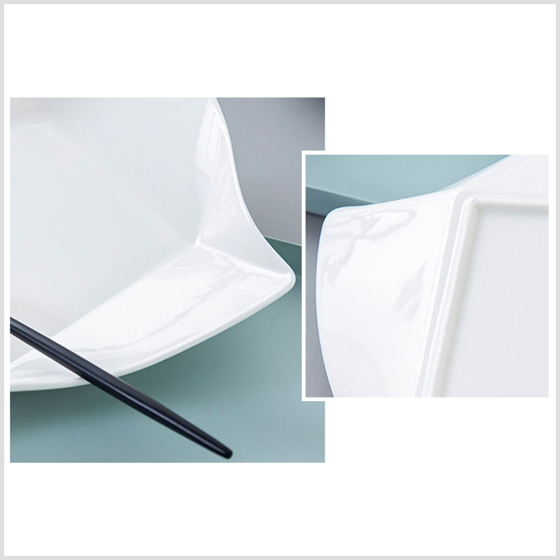 Bone China Dinnerware - Origami Plate in Creamy White